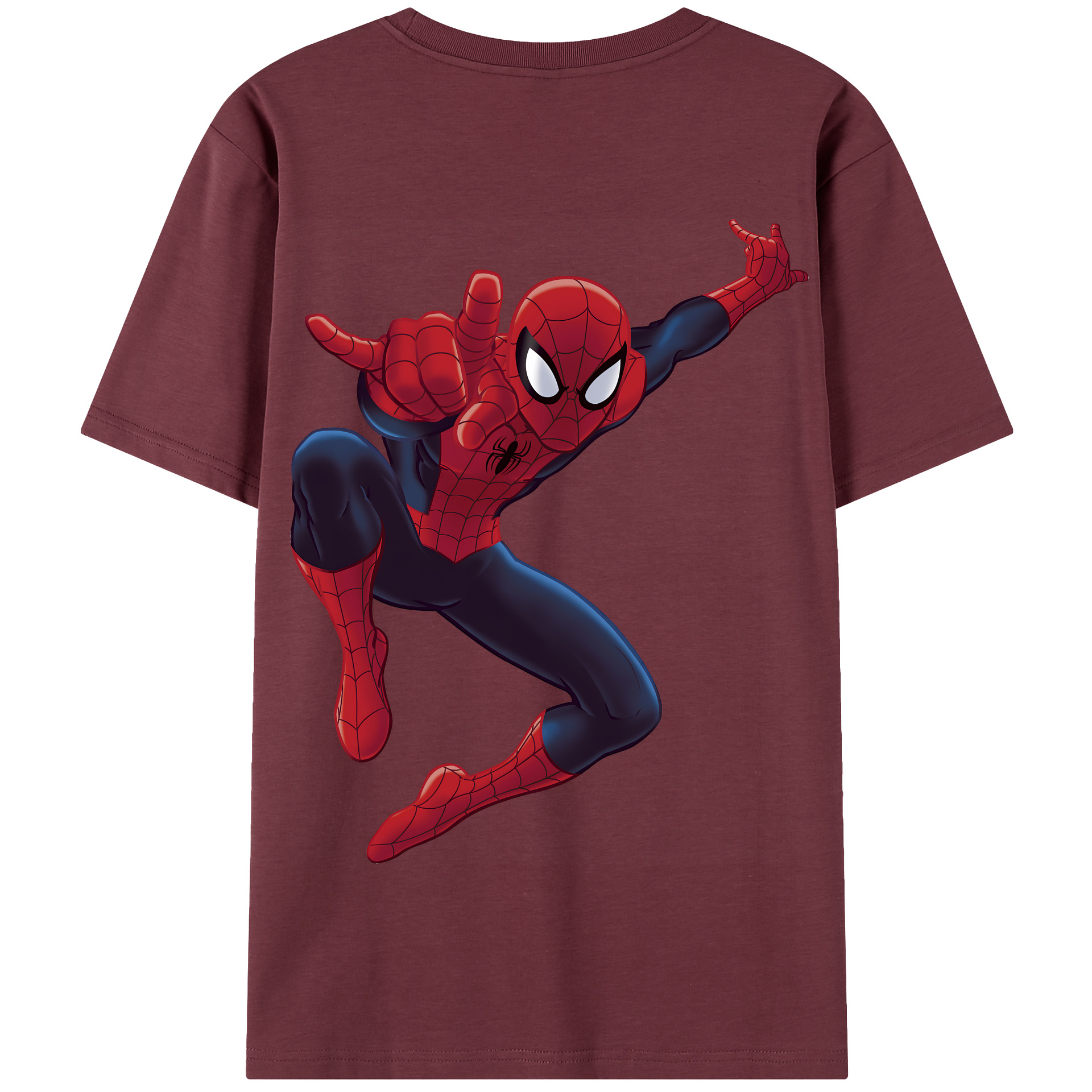 （画像用） Spider Man スパイダーマン 綿100％半袖Tシャツ（背面プリント）